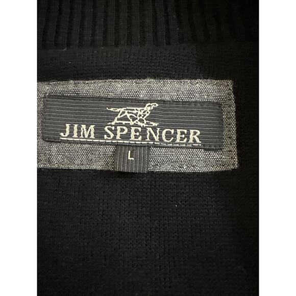 Jim Spencer Men’s L Gray Full Zip Cotton Cardigan Sweater - Picture 3 of 7